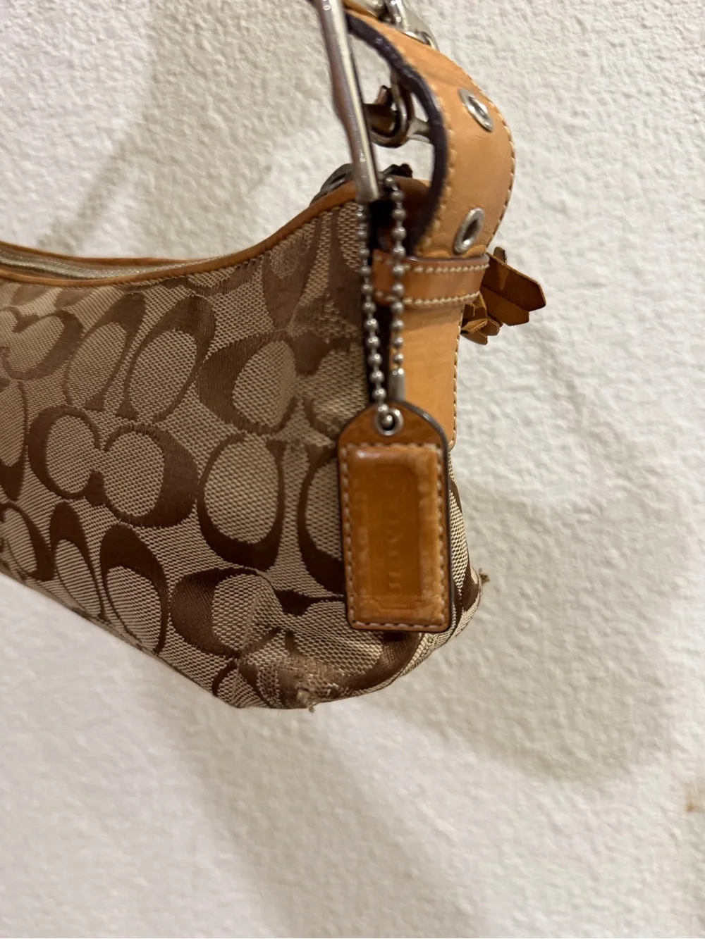 Coach Brown Signature Canvas Shoulder Bag